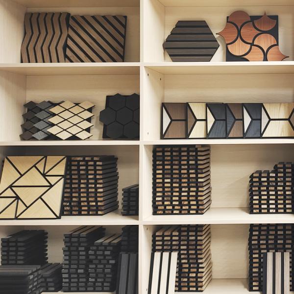 木飾面聚酯纖維多邊形裝飾墻板